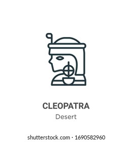 Cleopatra outline vector icon. Thin line black cleopatra icon, flat vector simple element illustration from editable desert concept isolated stroke on white background