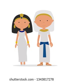 
Cleopatra and pharaoh cartoon vector illustration. Egyptians