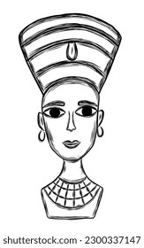 Cleopatra reina de Egipto en forma de boceto dibujado a mano