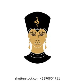 Cleopatra queen of Egypt.Line art style vector illustration.