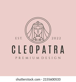 cleopatra queen line art logo vector symbol illustration design