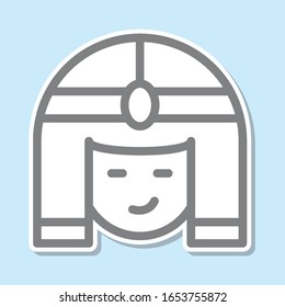 Cleopatra sticker icon. Simple thin line, outline vector of mythology icons for ui and ux, website or mobile application