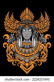 cleopatra vector illustration art, apparel design culture art