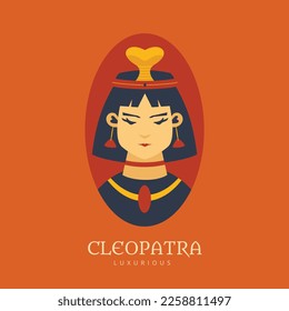 Cleopatra vector illustration design. Egyptian queen.