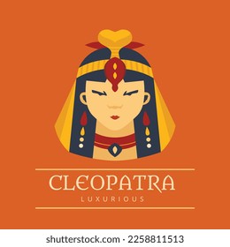 Cleopatra vector illustration design. Egyptian queen.