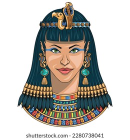 Cleopatra. Vector Illustration of a queen of Egypt