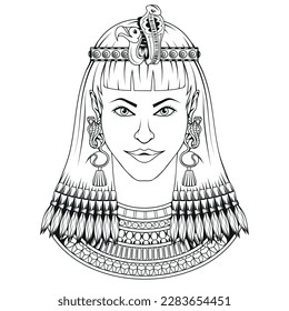 Cleopatra. Vector illustration of a sketch of the queen of Egypt