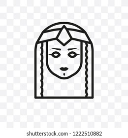 Cleopatra vector linear icon isolated on transparent background, Cleopatra transparency concept can be used for web and mobile