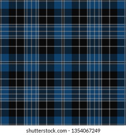 Clergy Blue Tartan. Tartan imitation for prints on fabric and clothing, interior decoration, Scottish-style websites. Seamless pattern. Frequent weave 