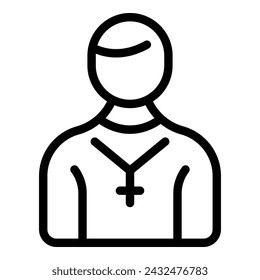 Cleric person icon outline vector. People spiritual. Belief religion prayer