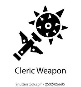 Klerikisches Waffensymbol im gefüllten Stil