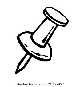 Clerical button in hand drawn doodle style. Sketch isolated on a white background. Vector illustration