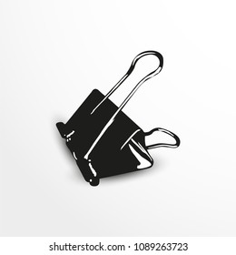 Clerical clamp. Vector illustration in black and white.