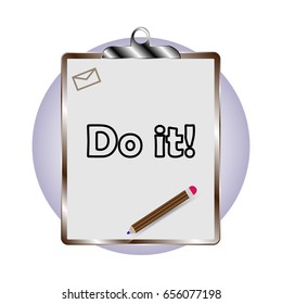 Clerical tablet on white background