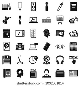 Clerical work icons set. Simple set of 36 clerical work vector icons for web isolated on white background