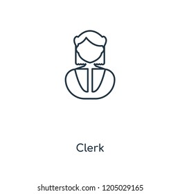 Clerk concept line icon. Linear Clerk concept outline symbol design. This simple element illustration can be used for web and mobile UI/UX.
