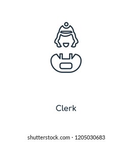 Clerk concept line icon. Linear Clerk concept outline symbol design. This simple element illustration can be used for web and mobile UI/UX.