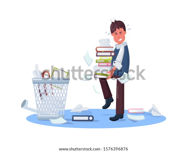 Clerk Document Folders Stacks Papers Goes Stock Vector (Royalty Free ...