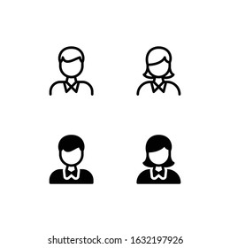 Clerk Icon Logo Vector Symbol. Assistant Icon