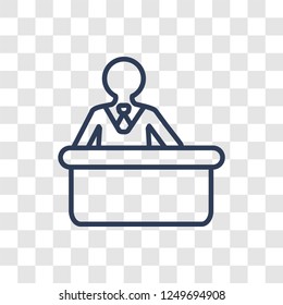Clerk icon. Trendy linear Clerk logo concept on transparent background from Professions collection