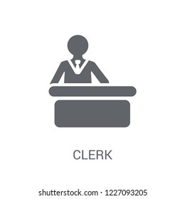 Clerk icon. Trendy Clerk logo concept on white background from Professions collection. Suitable for use on web apps, mobile apps and print media.