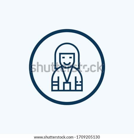 clerk icon vector from food delivery collection. Thin line clerk outline icon vector illustration. Linear symbol for use on web and mobile apps, logo, print media