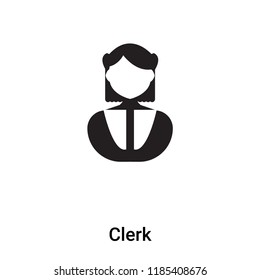 Clerk icon vector isolated on white background, logo concept of Clerk sign on transparent background, filled black symbol