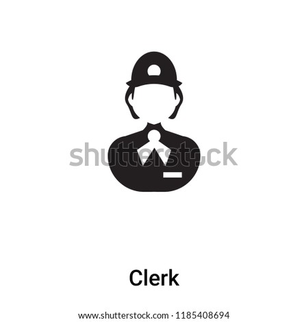 Clerk icon vector isolated on white background, logo concept of Clerk sign on transparent background, filled black symbol