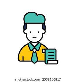 clerk icon with white background vector stock illustration