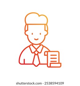 clerk icon with white background vector stock illustration