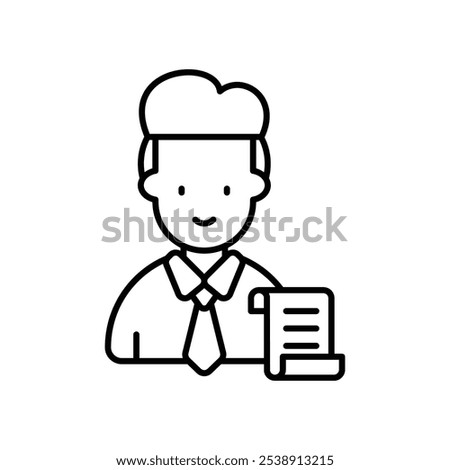 clerk icon with white background vector stock illustration