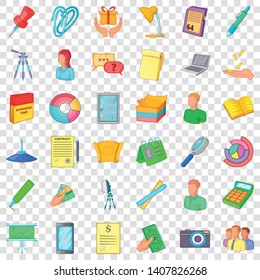 Clerk icons set. Cartoon style of 36 clerk vector icons for web for any design