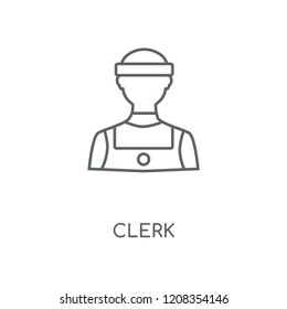 Clerk linear icon. Clerk concept stroke symbol design. Thin graphic elements vector illustration, outline pattern on a white background, eps 10.
