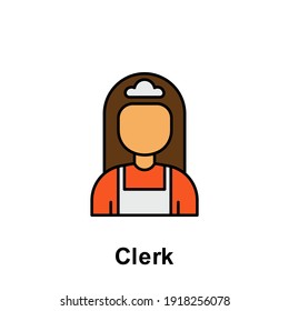 clerk outline icon. Element of labor day illustration icon. Signs and symbols can be used for web, logo, mobile app, UI, UX