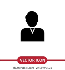 Clerk with tie icon. Businessman simple illustration for site and app on white background..eps