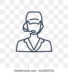 Clerk vector outline icon isolated on transparent background, high quality linear Clerk transparency concept can be used web and mobile