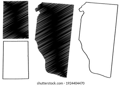 Clermont and Darke County, Ohio State (U.S. county, United States of America) map vector illustration, scribble sketch map