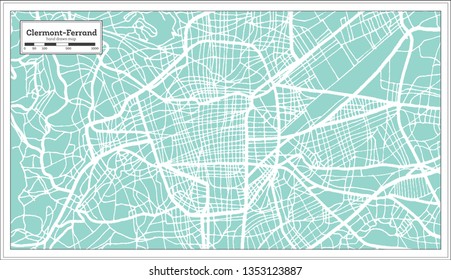 Clermontferrand France City Map Retro Style Stock Vector (Royalty Free ...