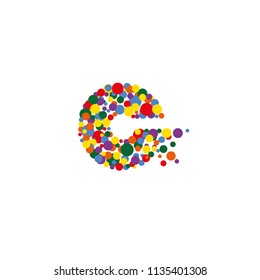c-letter from colored bubbles. Bubbles design. Vector illustration.