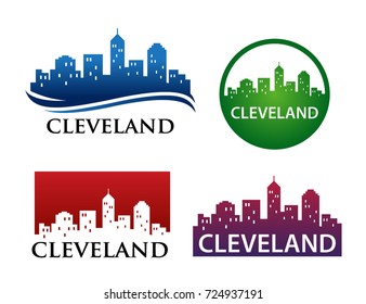 Cleveland City Skyline Logo Template