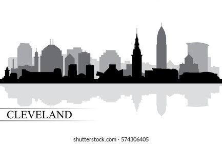 Cleveland city skyline silhouette hintergrund, Vektorgrafik