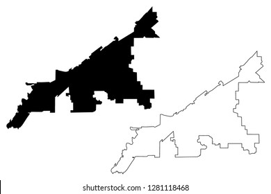 Cleveland City (United States cities, United States of America, usa city) map vector illustration, scribble sketch City of Cleveland map
