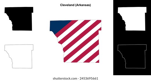 Cleveland County (Arkansas) outline map set