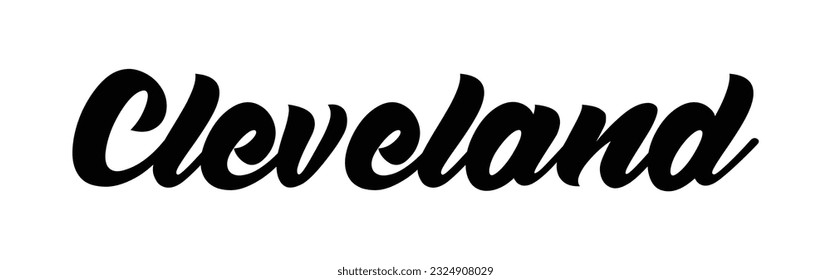Cleveland - custom calligraphy text on white background.