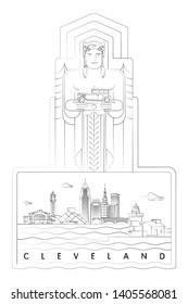 Cleveland minimal linear vector illustration 