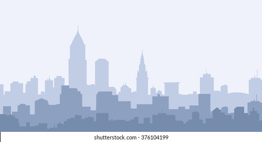 Cleveland Morning City Skyline - Vector