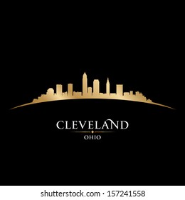 Cleveland Ohio city skyline silhouette. Vector illustration