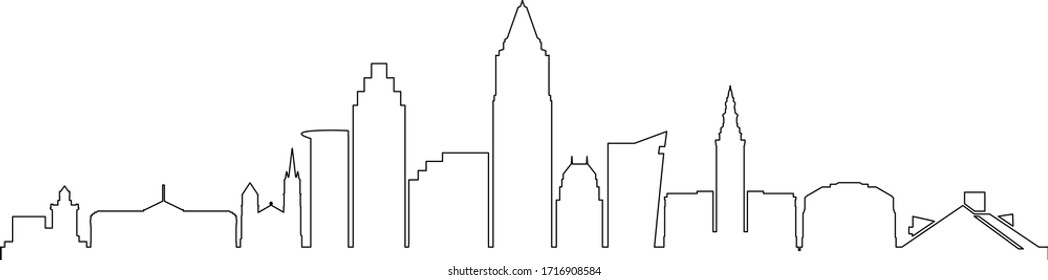 Cleveland Ohio City Skyline Silhouette Cityscape Stock Vector (Royalty ...