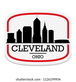 Cleveland Ohio Label Stamp Icon Skyline City Design Tourism