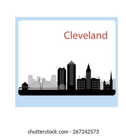 Cleveland, Ohio skyline. Detailed vector silhouette